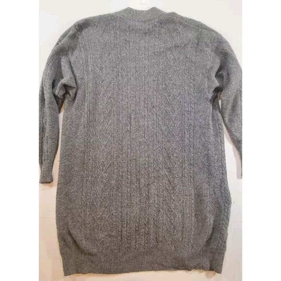 Vintage LIZ CLAIBORNE Lambswool Mohair Blend Cardigan Sweater Gray Small - Picture 2 of 9